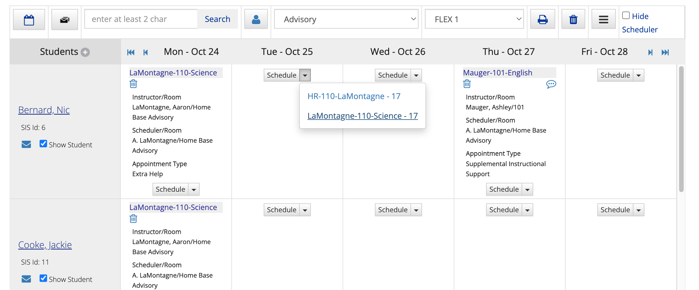 screenshot of Enriching Students